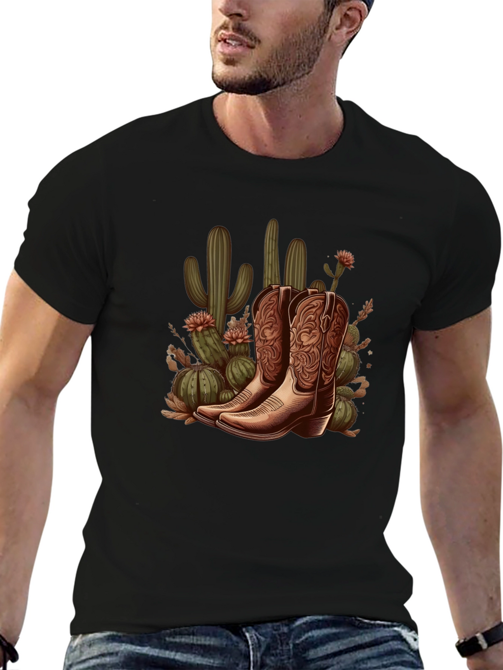 Cowboy Boots and Cactus Graphic Tee