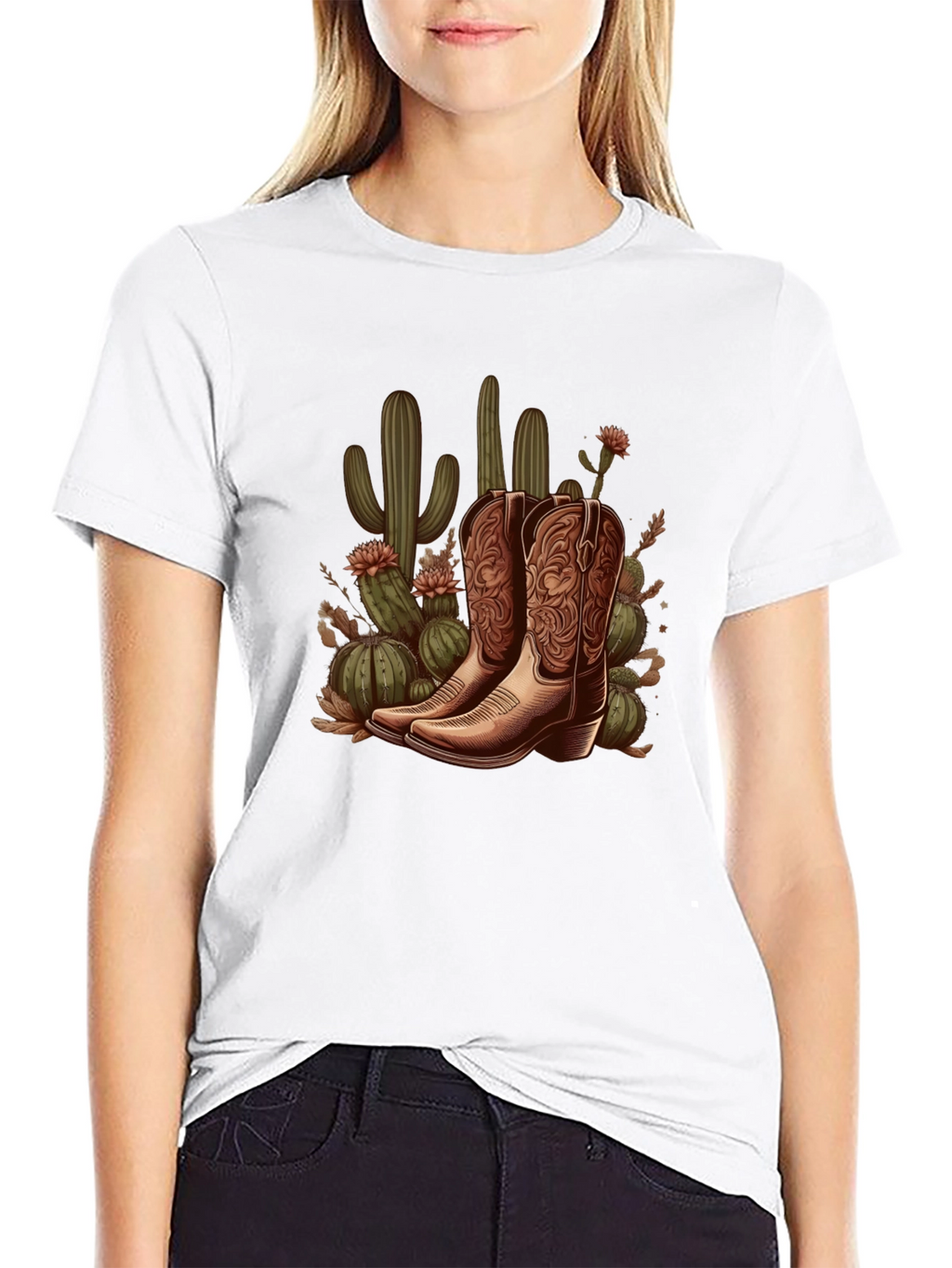 Cowboy Boots and Cactus Graphic Tee