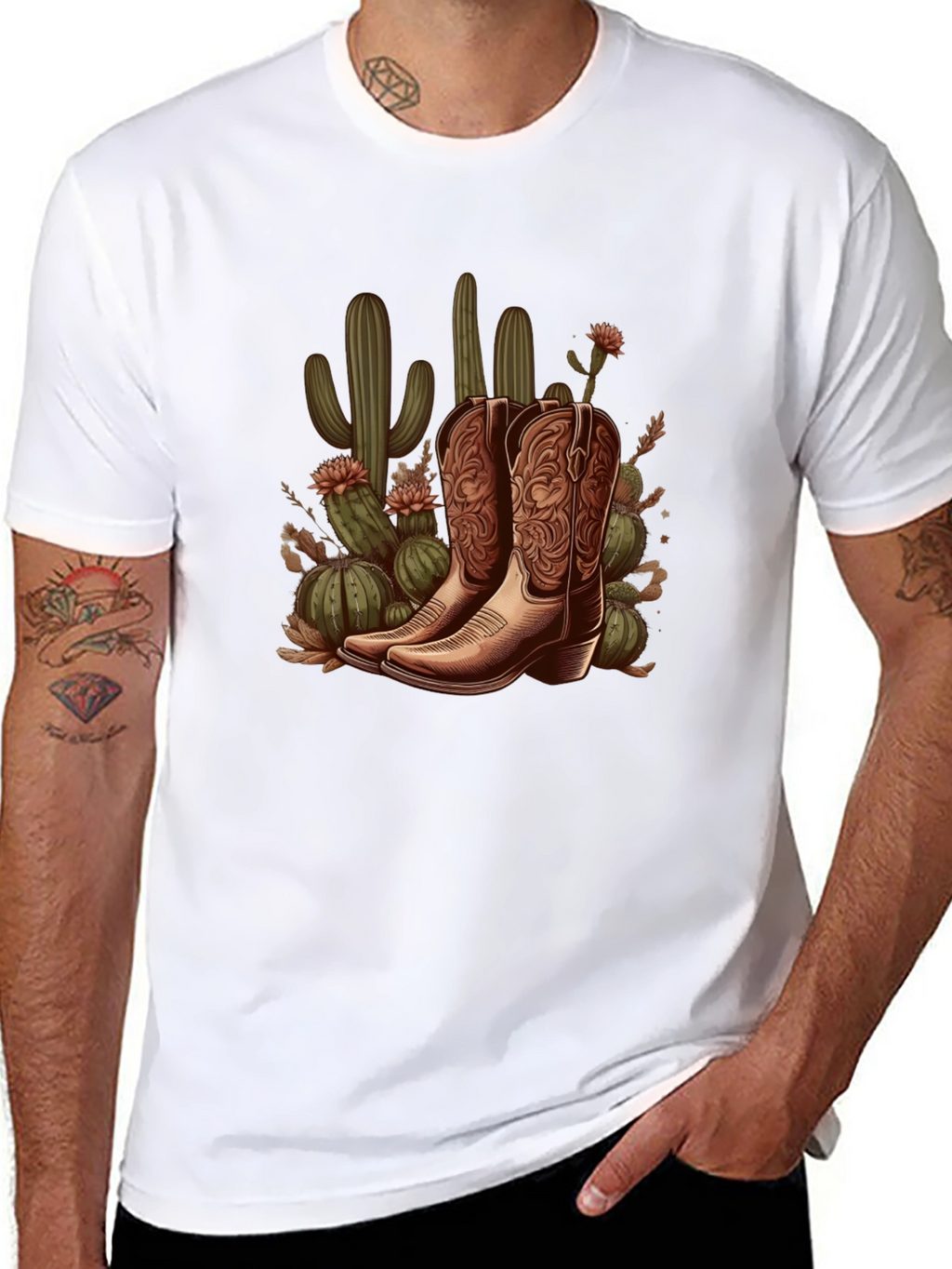 Cowboy Boots and Cactus Graphic Tee