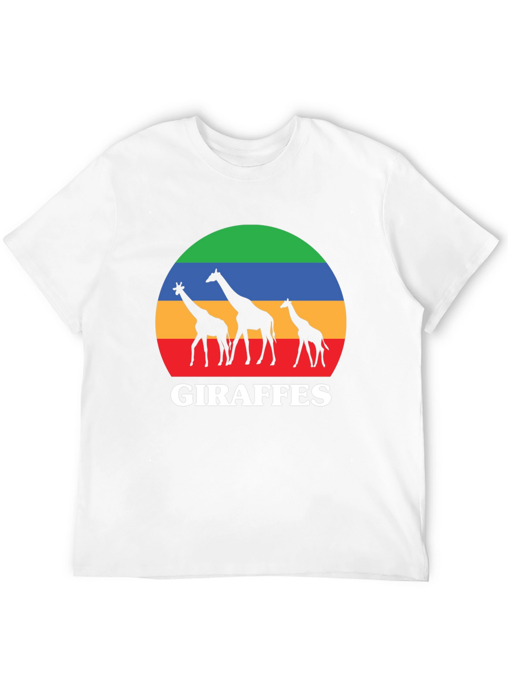 Giraffes Sunset Black T-Shirt