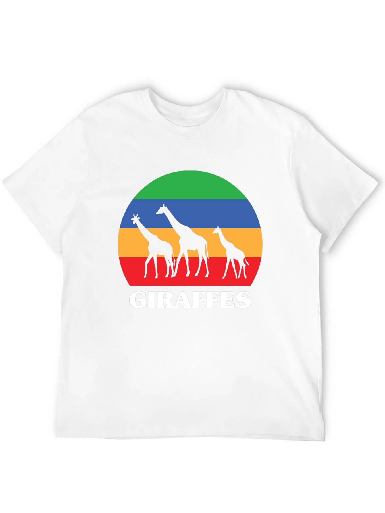 Giraffes Sunset Black T-Shirt