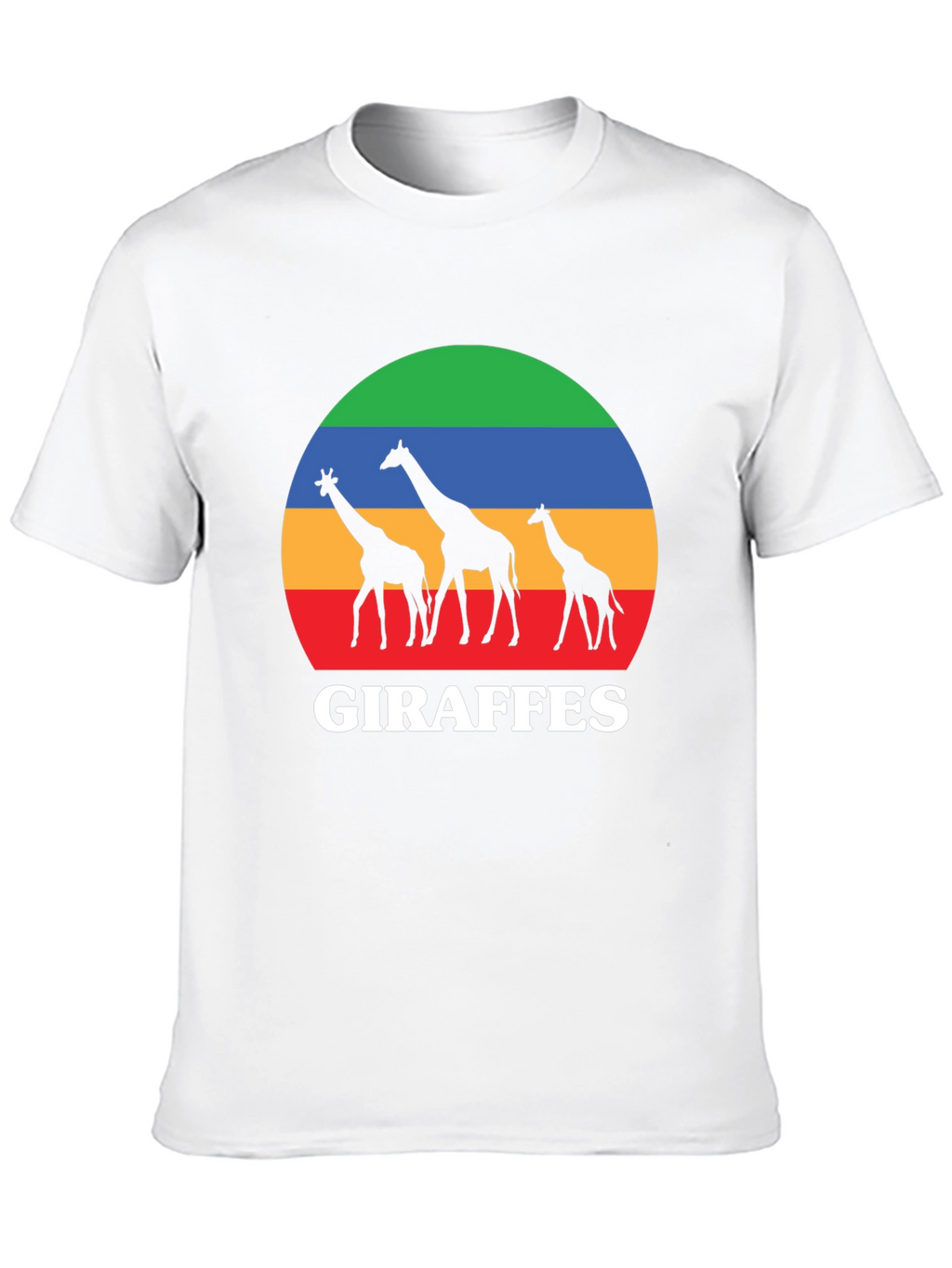 Giraffes Sunset Black T-Shirt