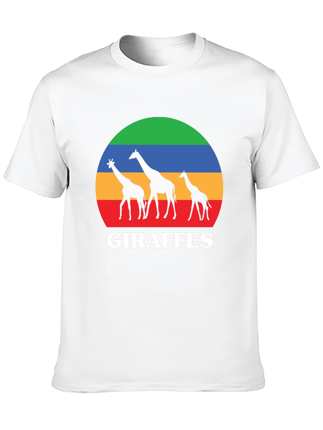 Giraffes Sunset Black T-Shirt