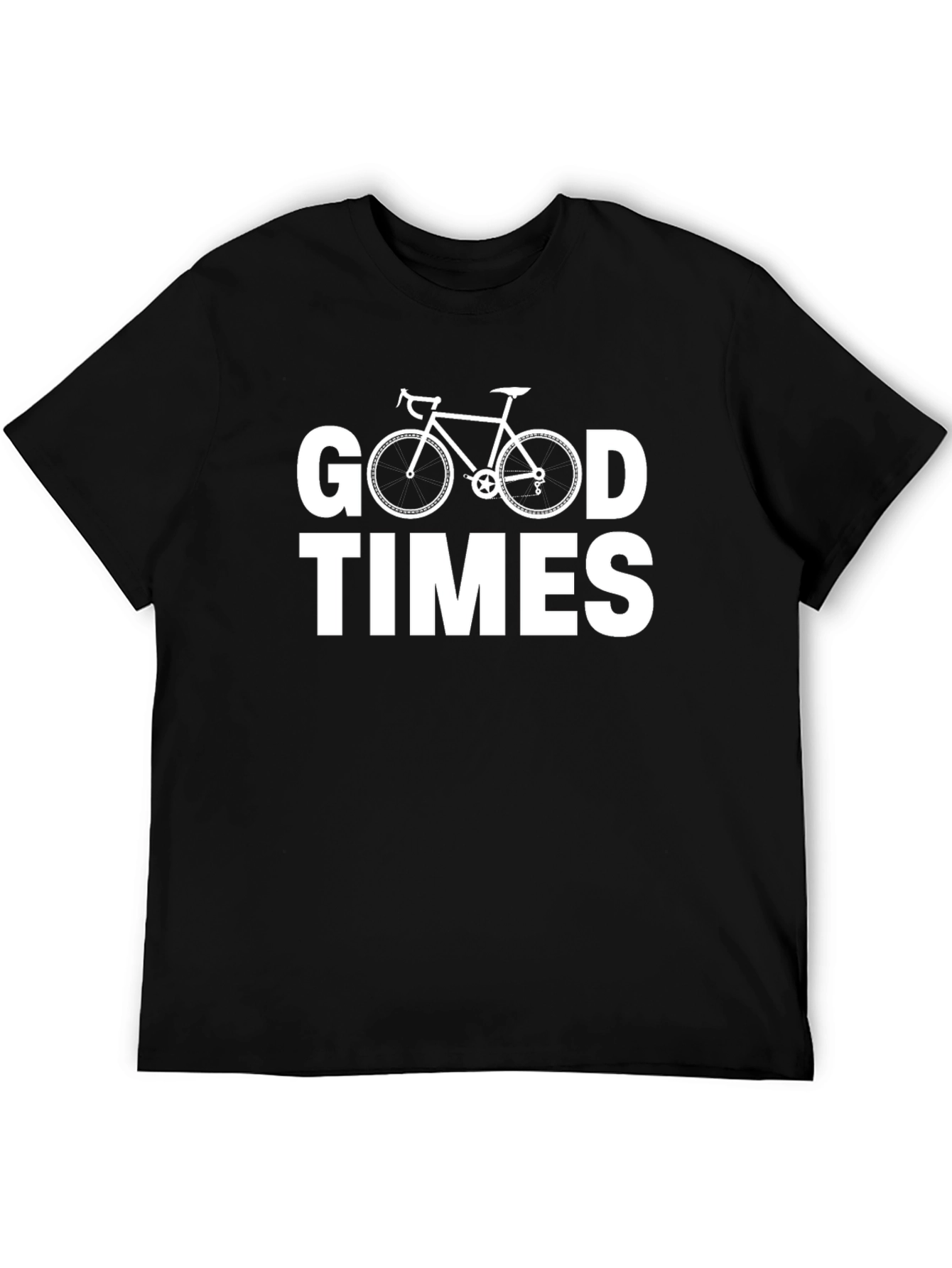 Good Times Bike Graphic Tee - Black Cotton Casual
