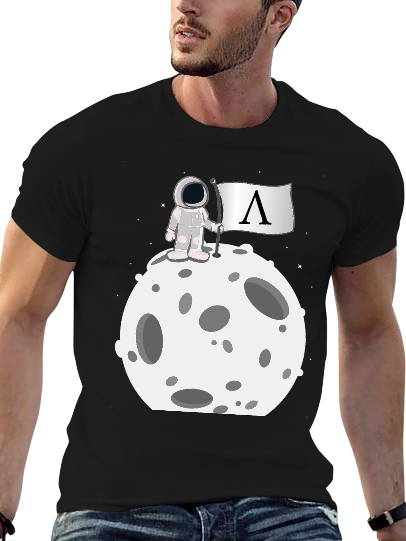 Astronaut on Moon Graphic T-Shirt
