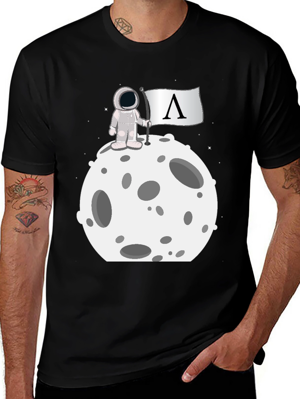 Astronaut on Moon Graphic T-Shirt
