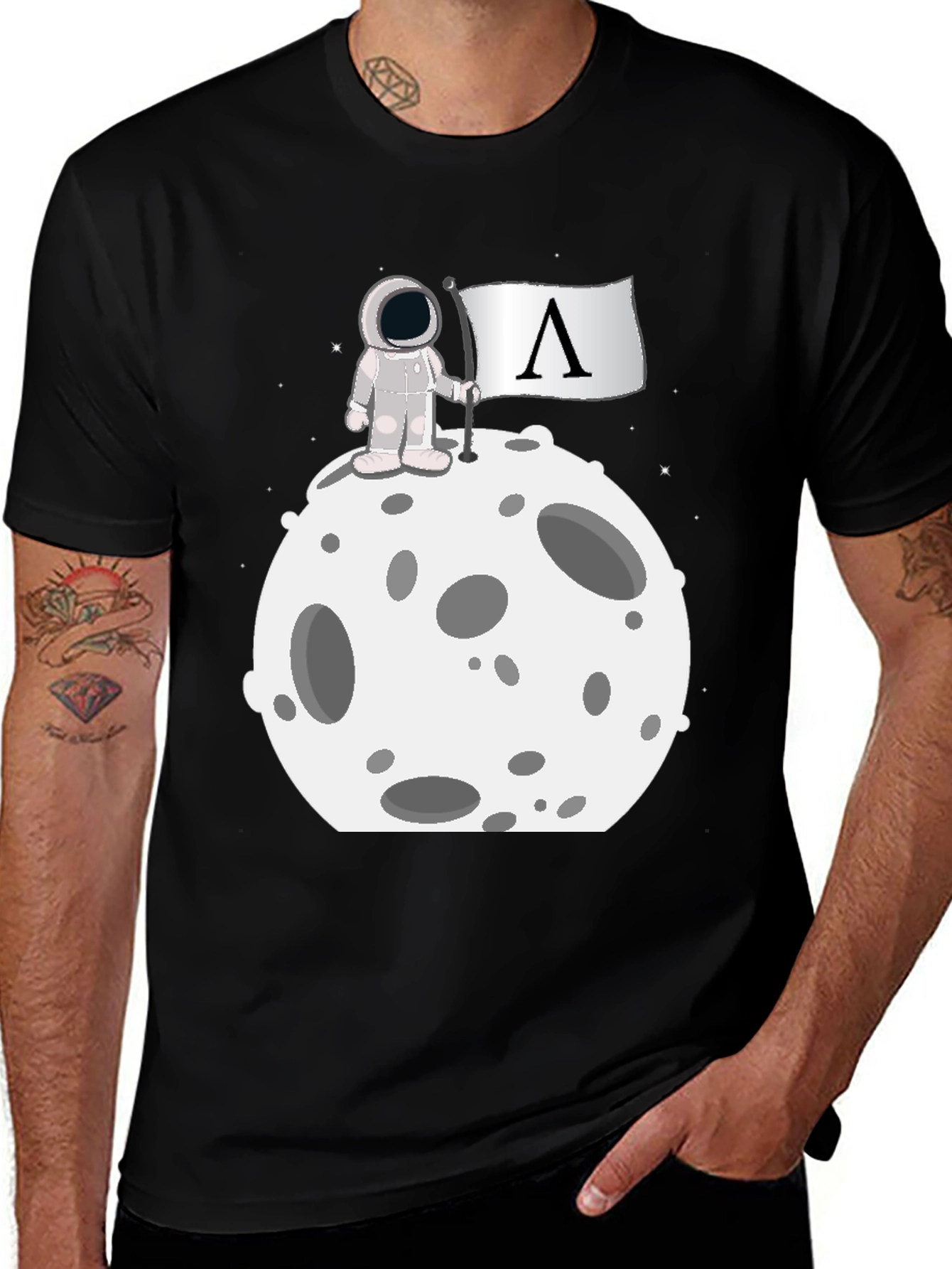 Astronaut on Moon Graphic T-Shirt