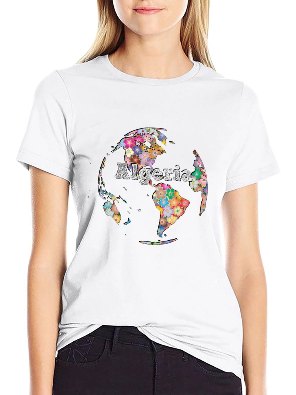 Algeria Floral Globe Graphic T-Shirt