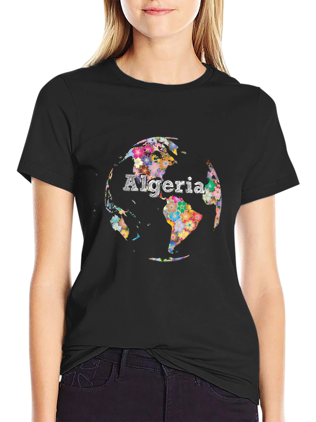 Algeria Floral Globe Graphic T-Shirt