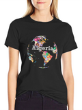 Algeria Floral Globe Graphic T-Shirt