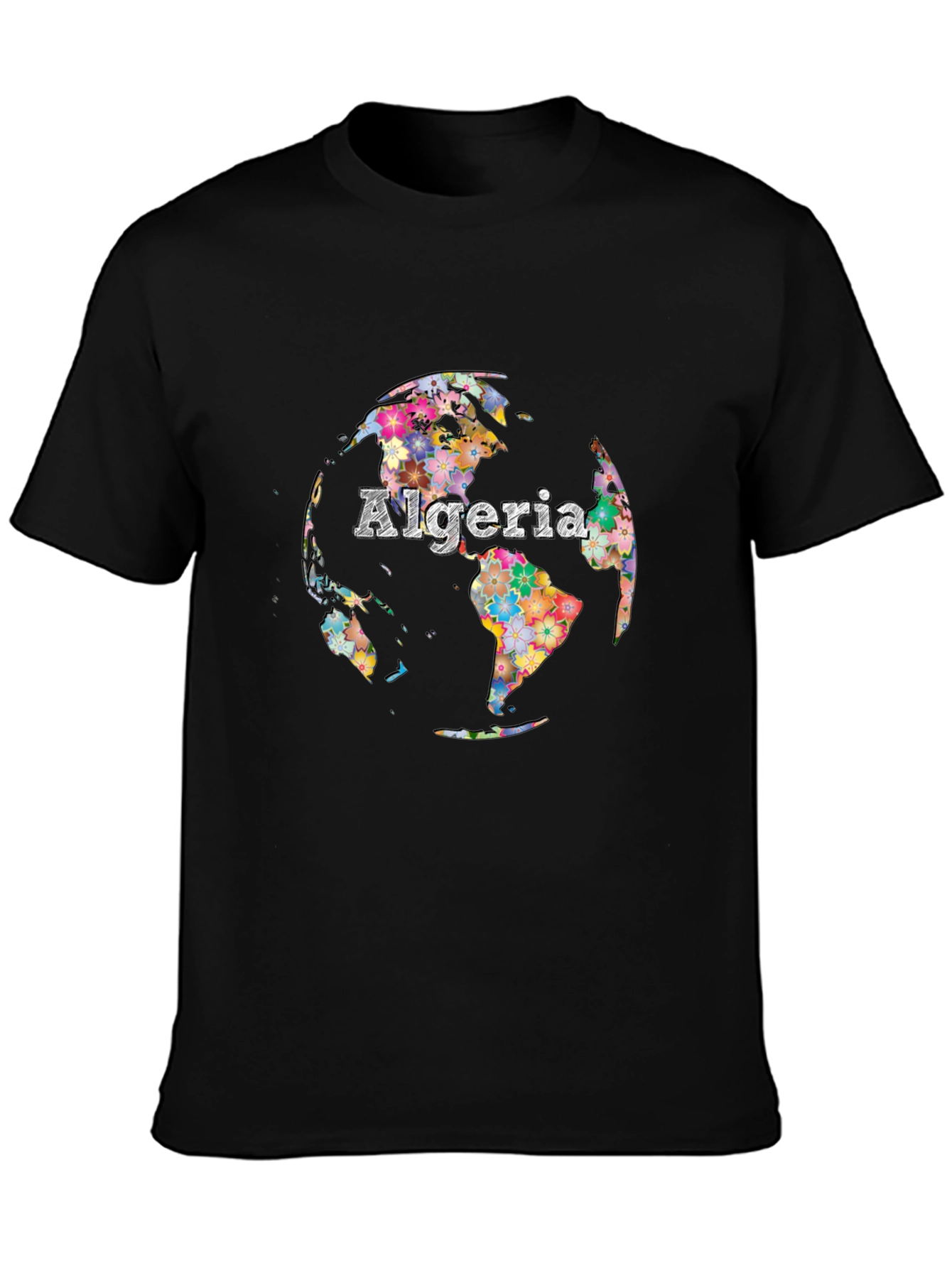 Algeria Floral Globe Graphic T-Shirt