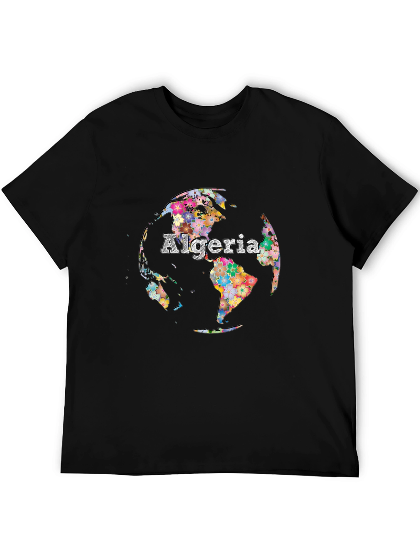 Algeria Floral Globe Graphic T-Shirt