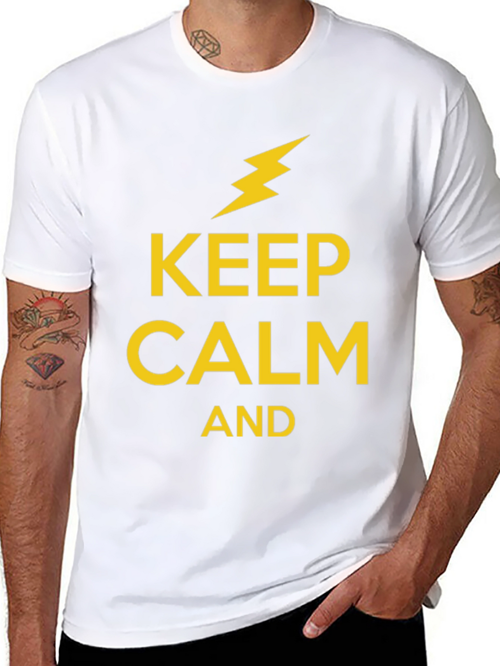 Keep Calm Lightning Bolt Graphic T-Shirt