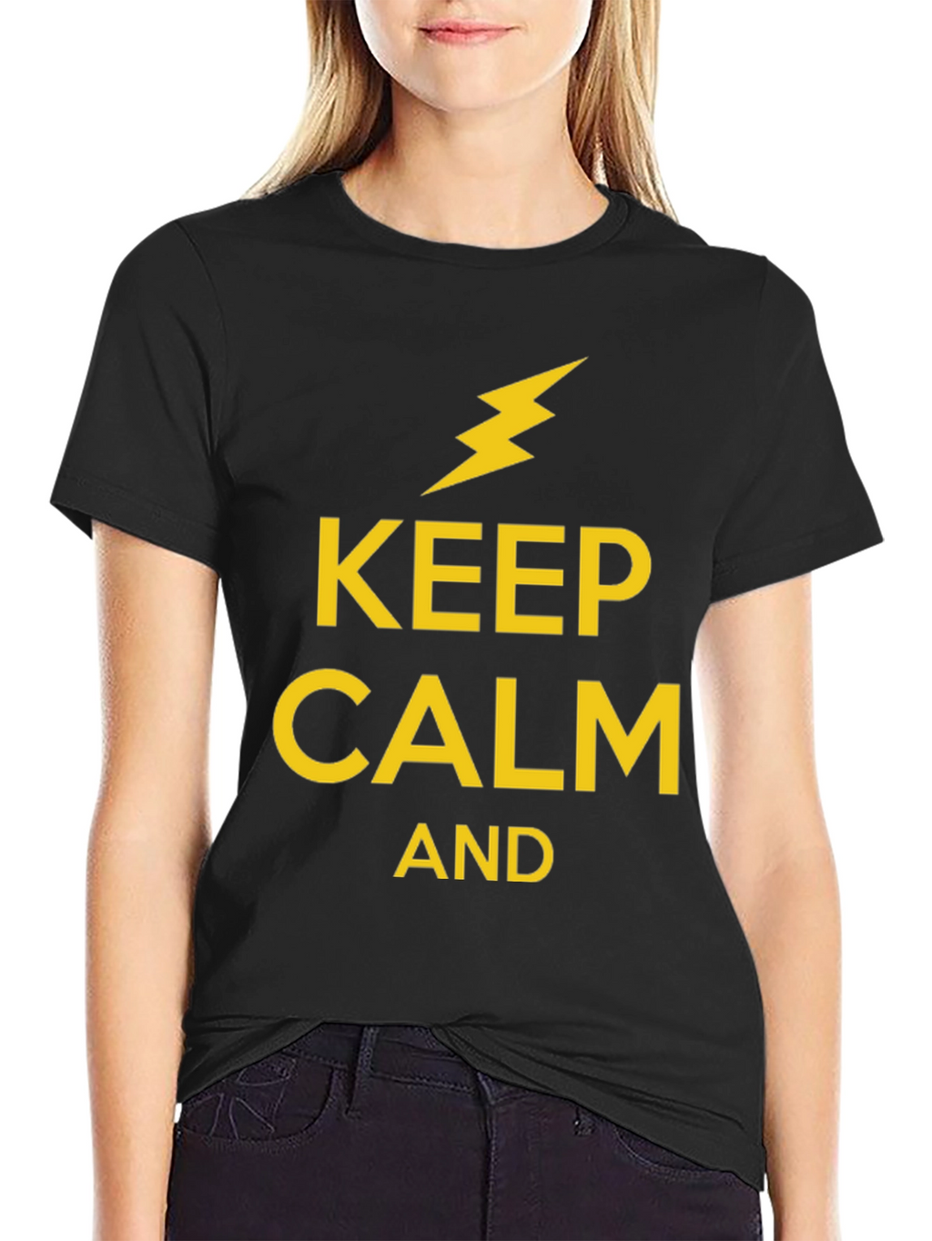 Keep Calm Lightning Bolt Graphic T-Shirt
