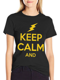 Keep Calm Lightning Bolt Graphic T-Shirt
