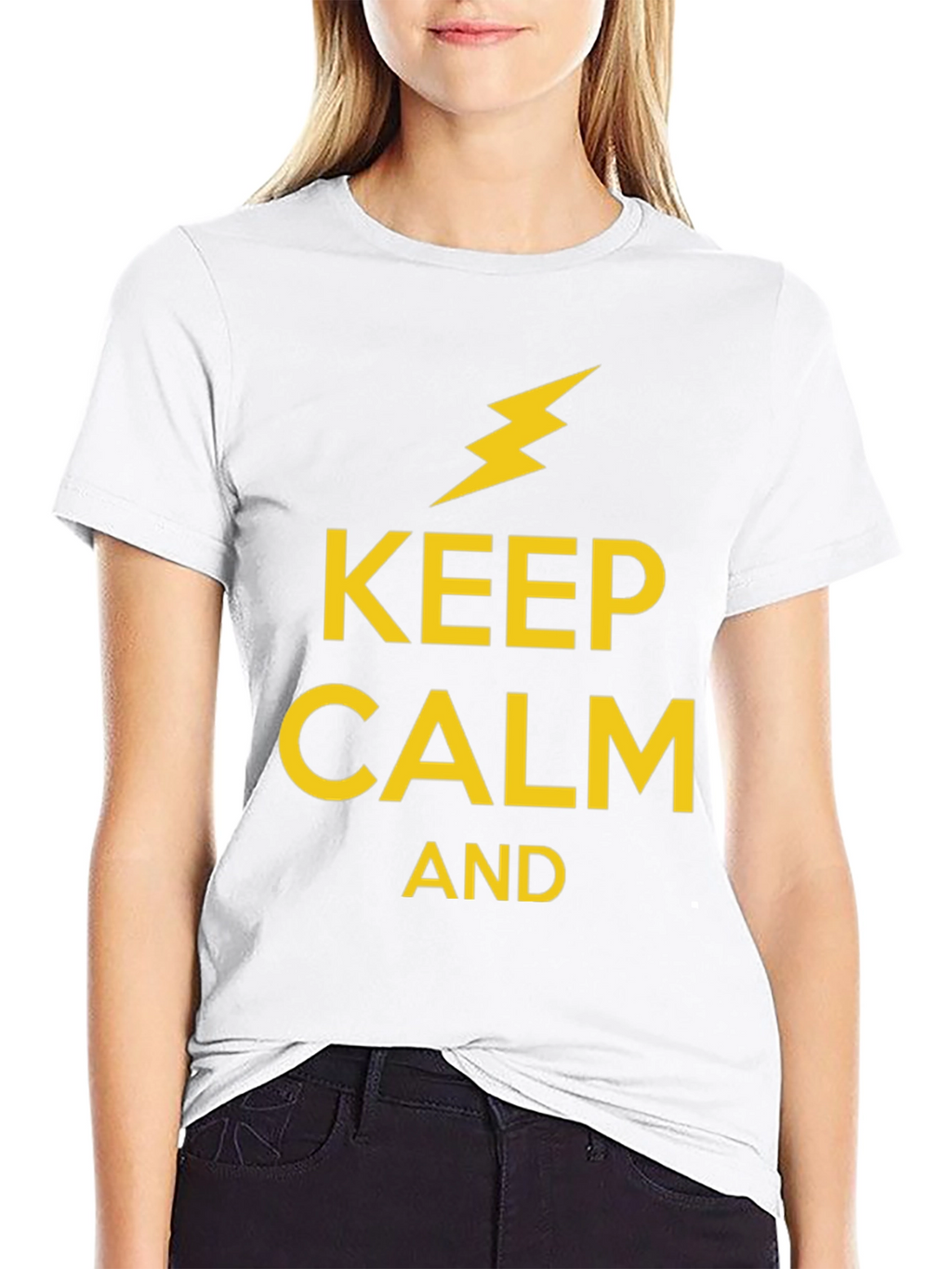 Keep Calm Lightning Bolt Graphic T-Shirt