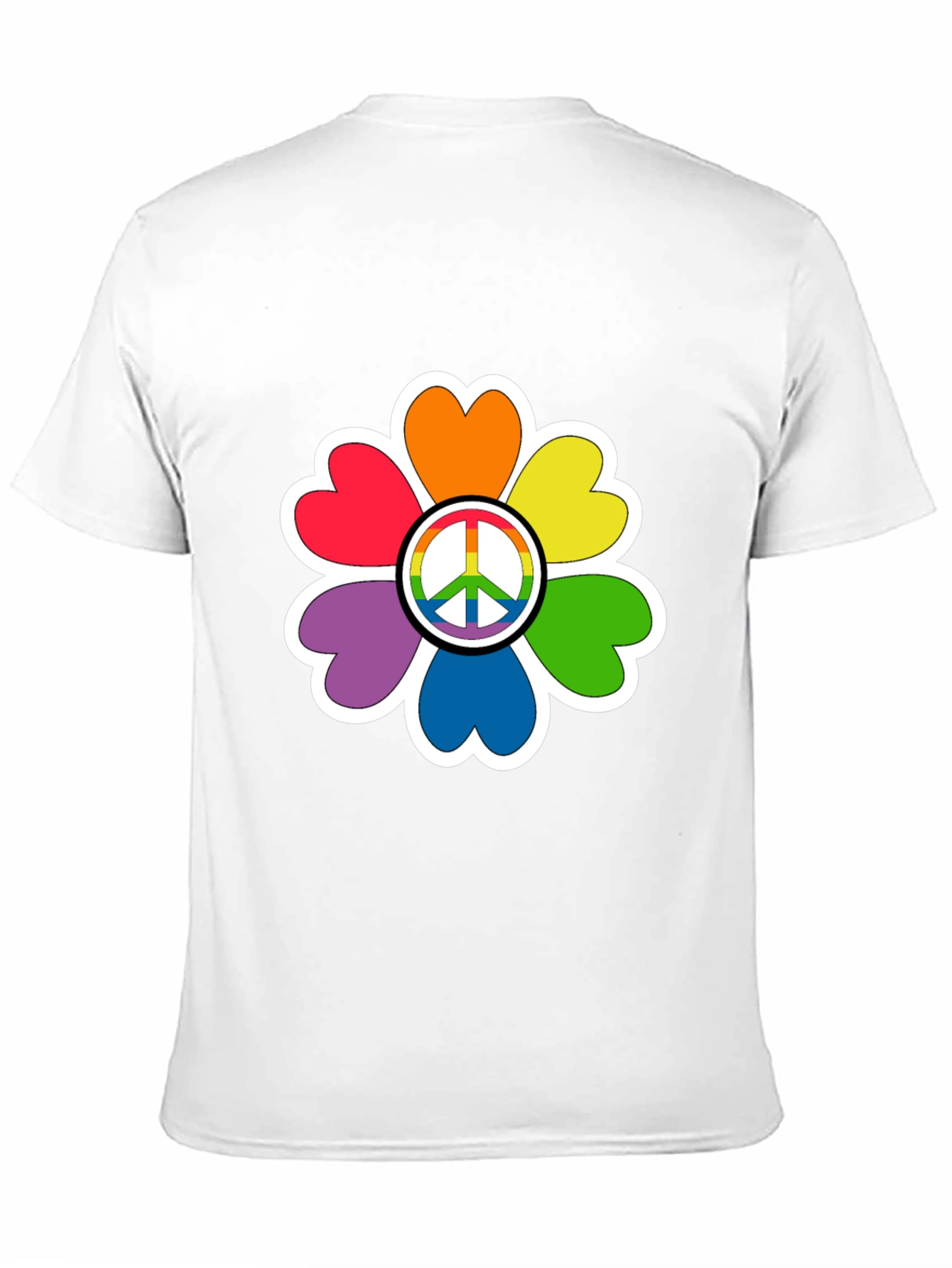 Rainbow Peace Sign Flower T-Shirt