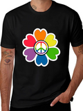 Rainbow Peace Sign Flower T-Shirt
