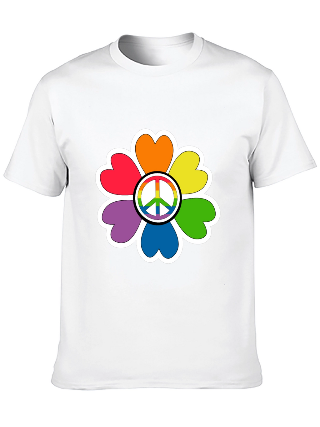 Rainbow Peace Sign Flower T-Shirt