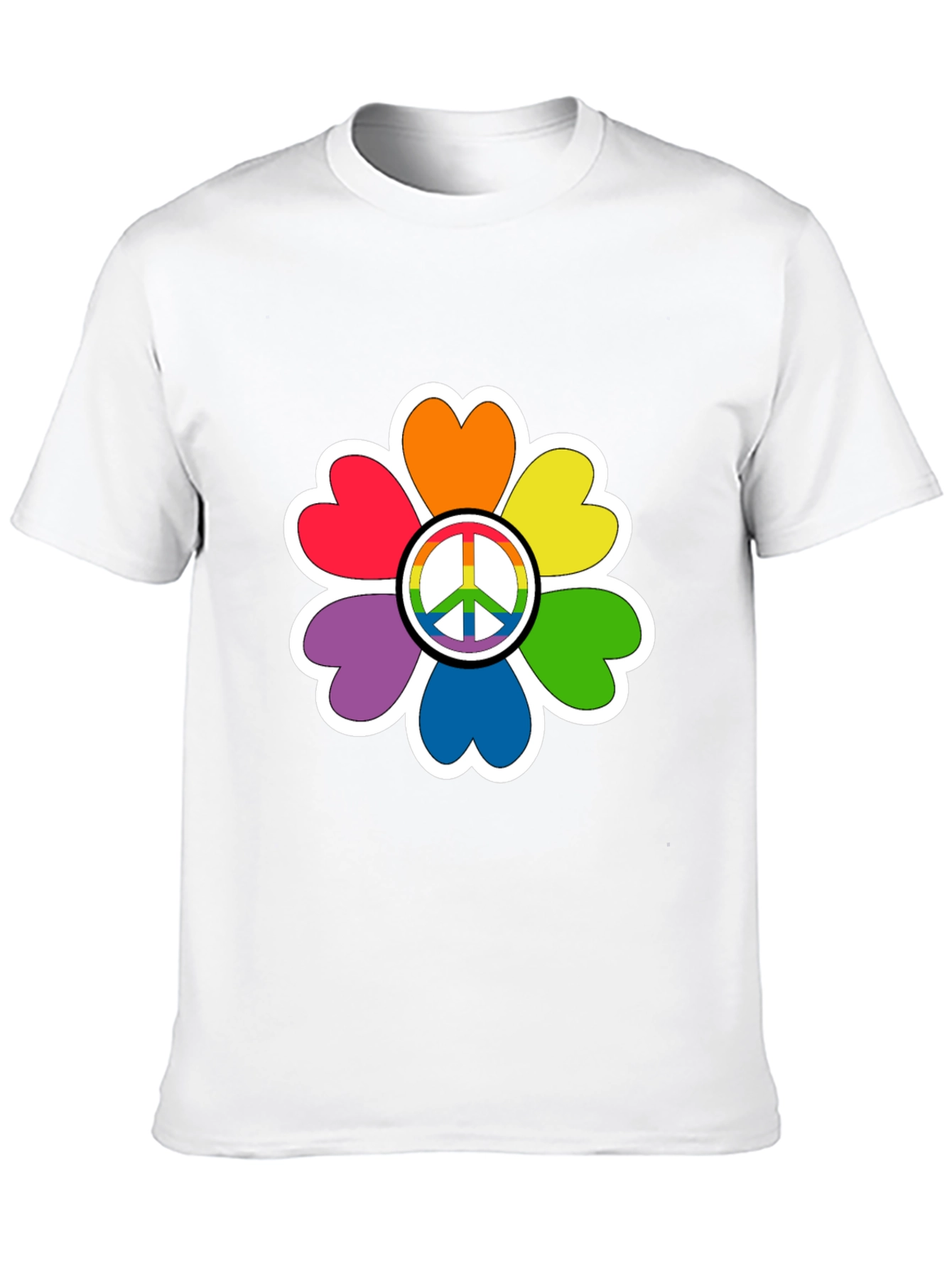 Rainbow Peace Sign Flower T-Shirt
