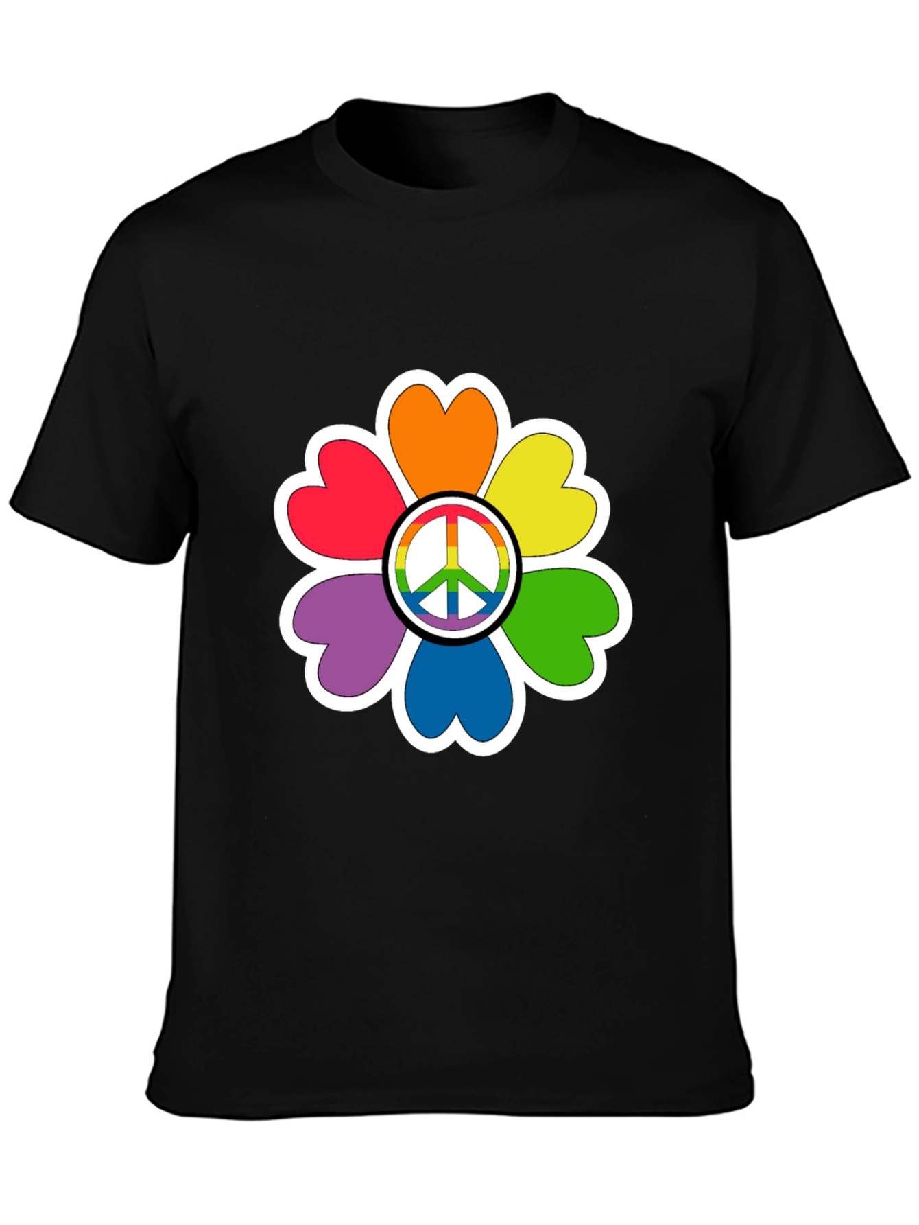 Rainbow Peace Sign Flower T-Shirt