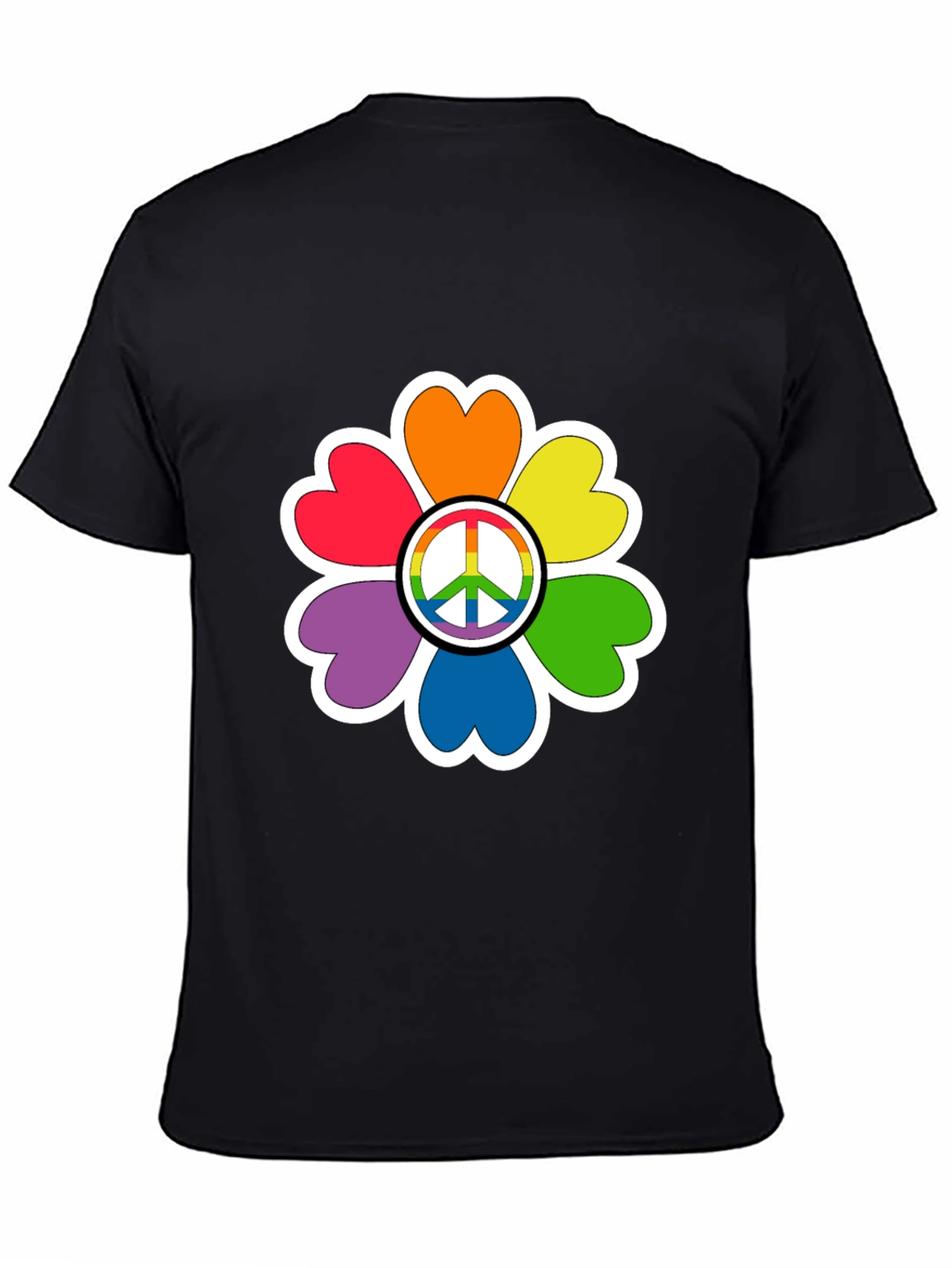 Rainbow Peace Sign Flower T-Shirt