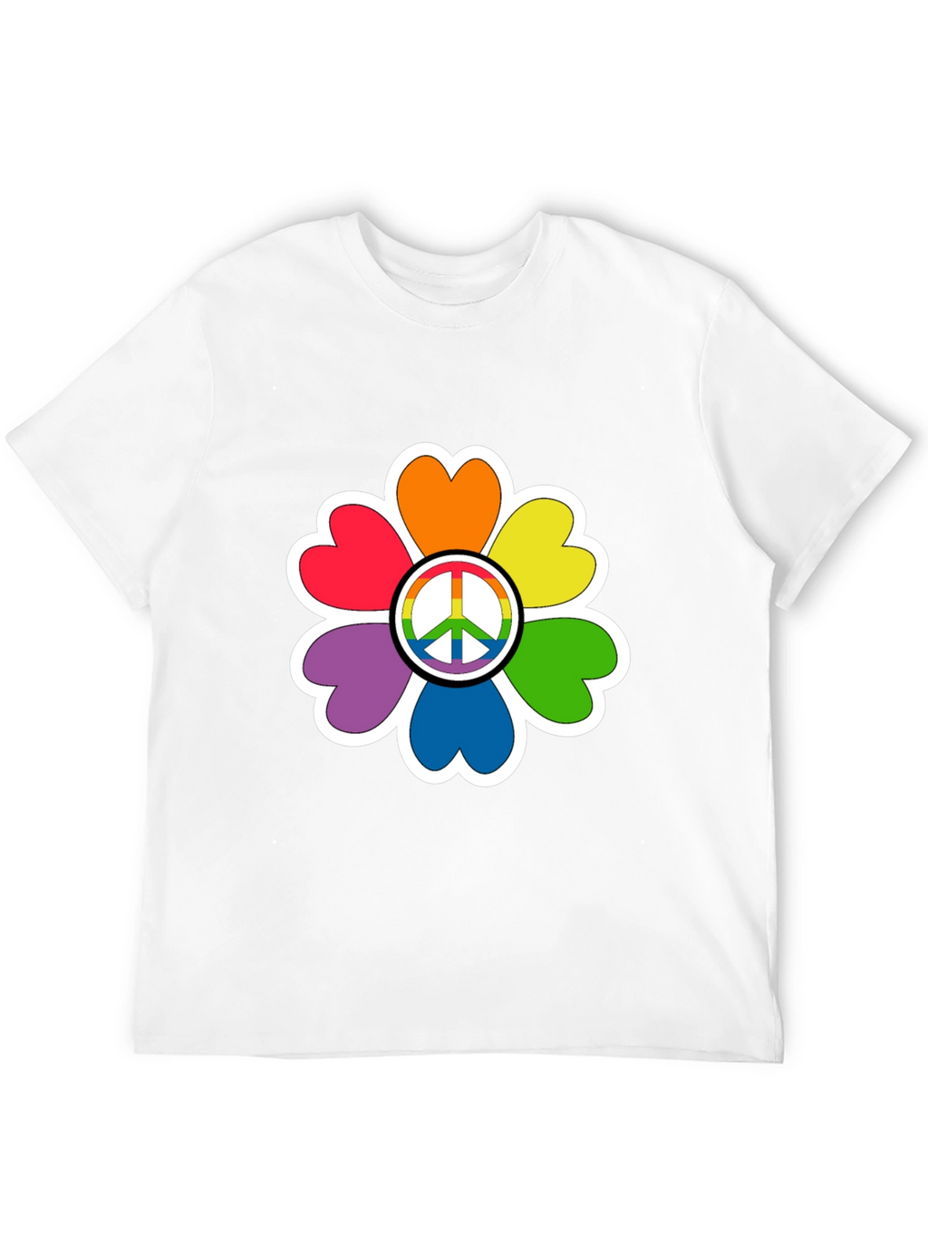 Rainbow Peace Sign Flower T-Shirt