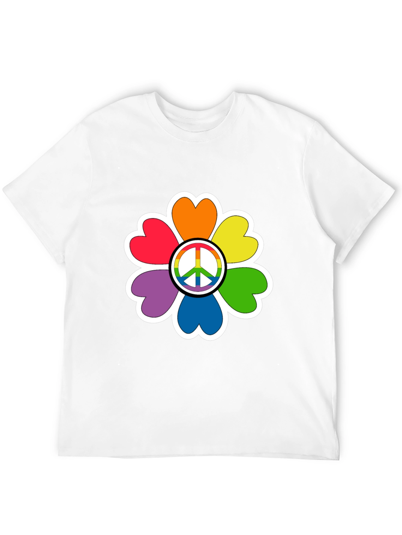Rainbow Peace Sign Flower T-Shirt