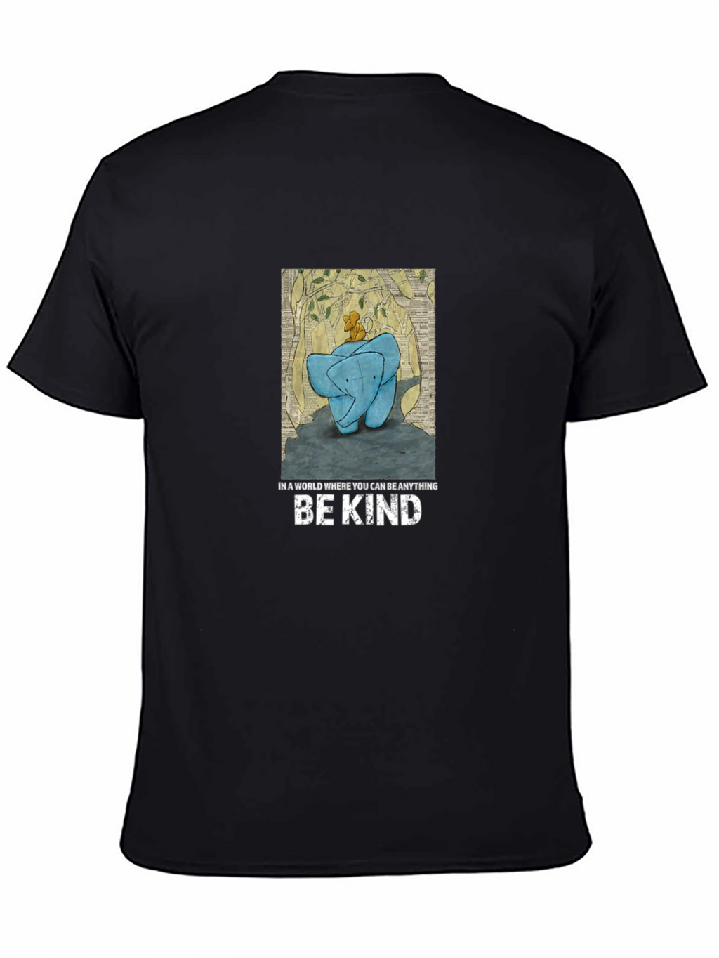 Be Kind Elephant Tee - Mens Black Graphic T-Shirt