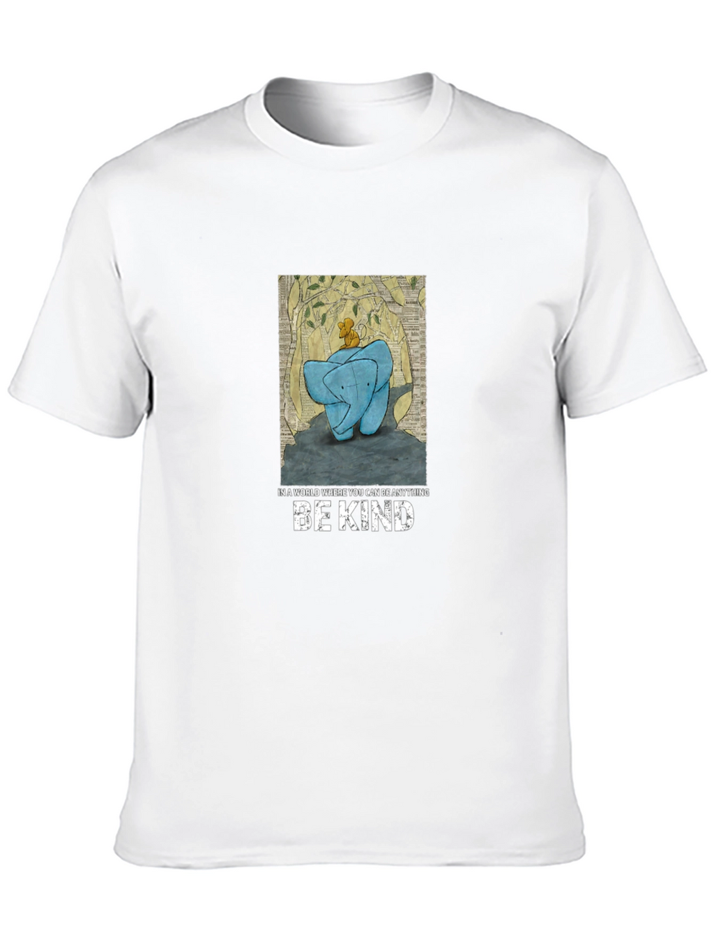 Be Kind Elephant Tee - Mens Black Graphic T-Shirt