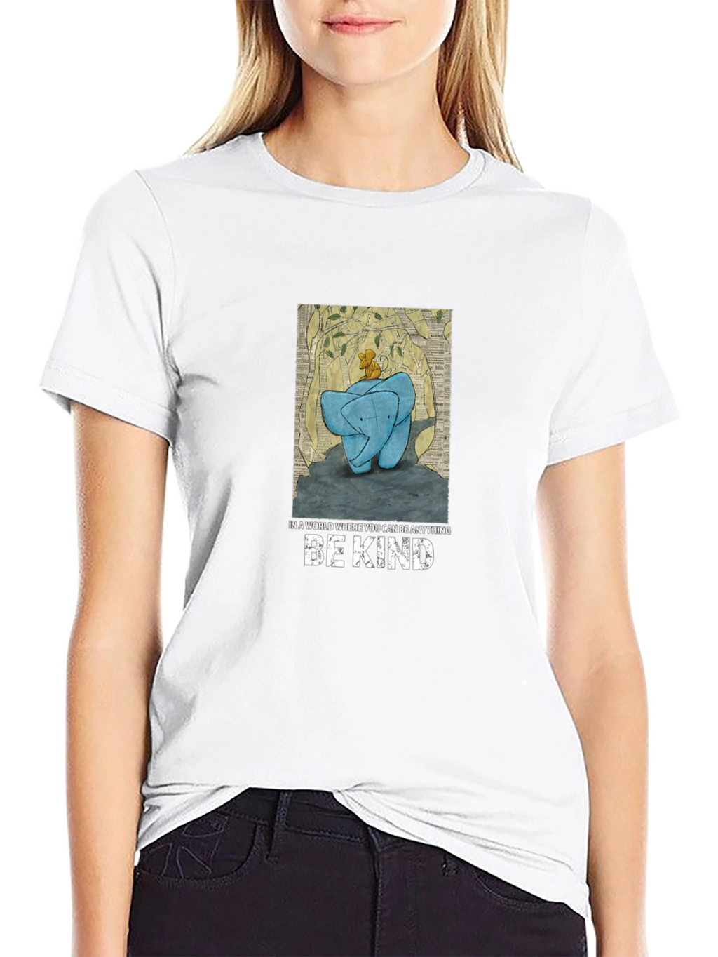 Be Kind Elephant Tee - Mens Black Graphic T-Shirt