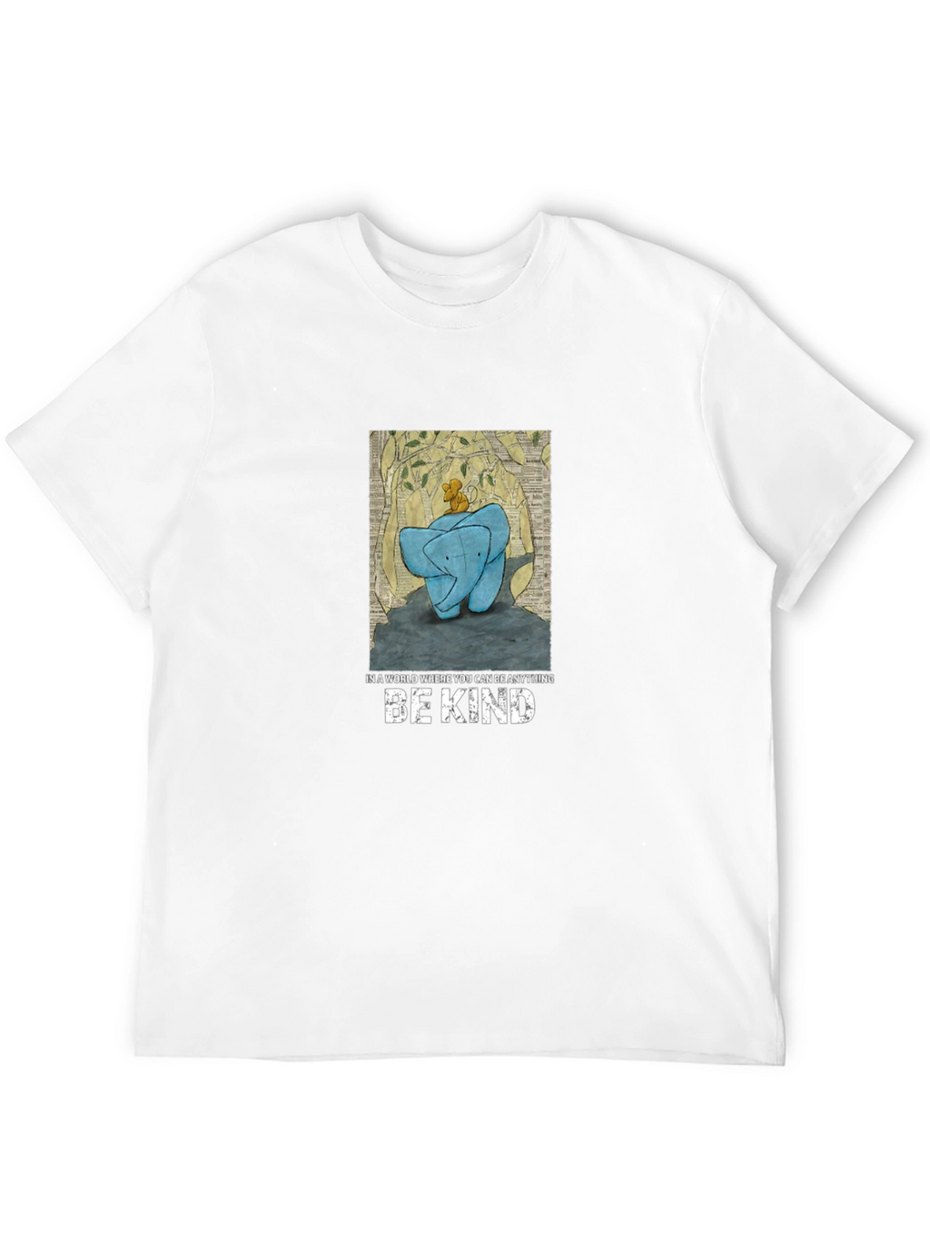 Be Kind Elephant Tee - Mens Black Graphic T-Shirt