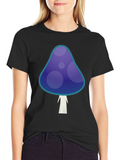 Funky Mushroom Graphic T-Shirt - Black Cotton Tee