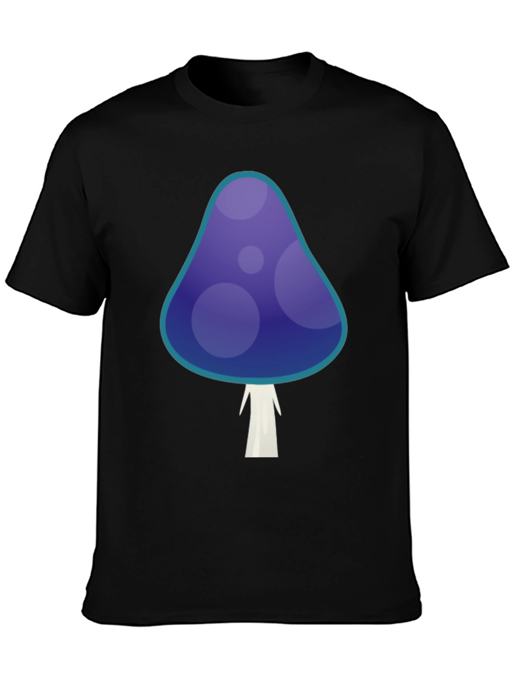 Funky Mushroom Graphic T-Shirt - Black Cotton Tee