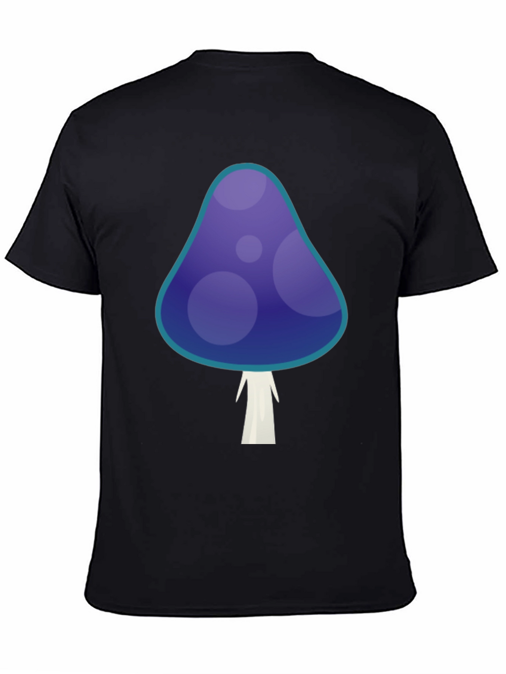 Funky Mushroom Graphic T-Shirt - Black Cotton Tee