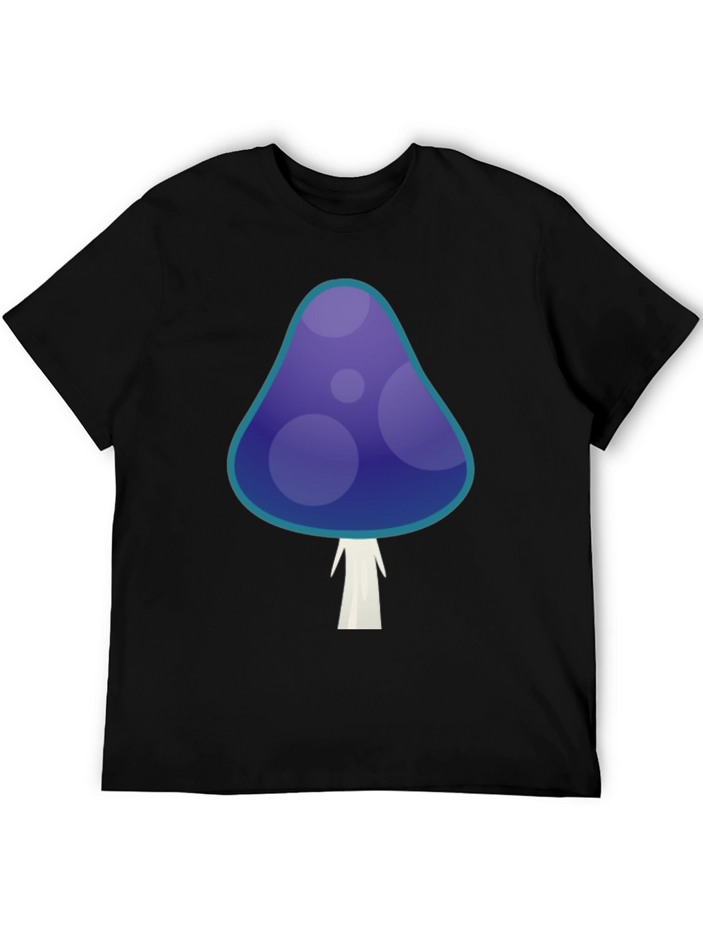 Funky Mushroom Graphic T-Shirt - Black Cotton Tee