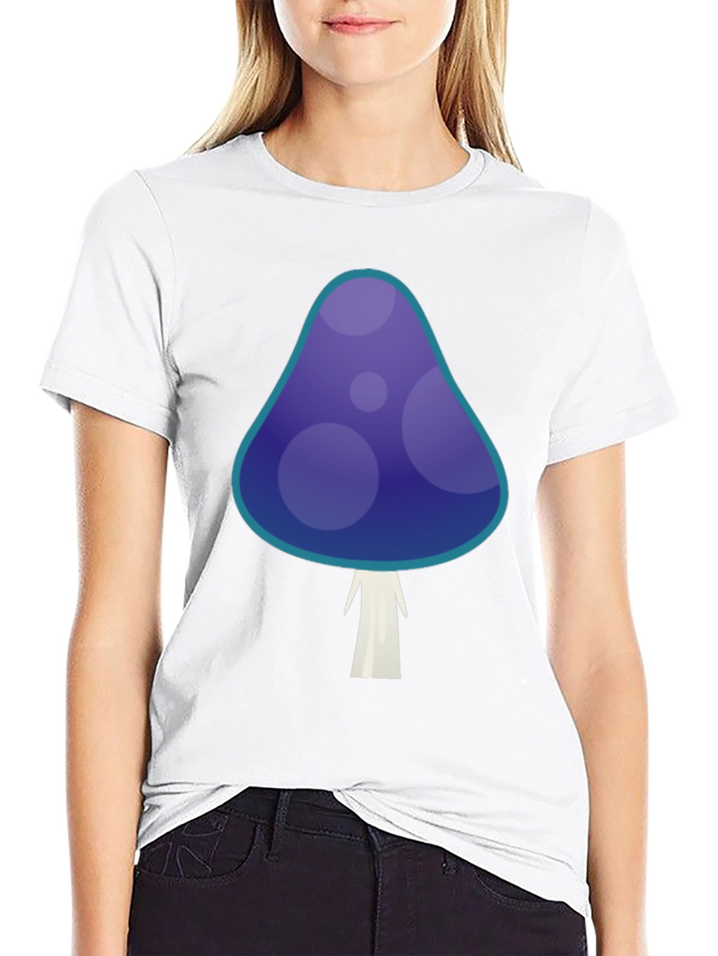 Funky Mushroom Graphic T-Shirt - Black Cotton Tee