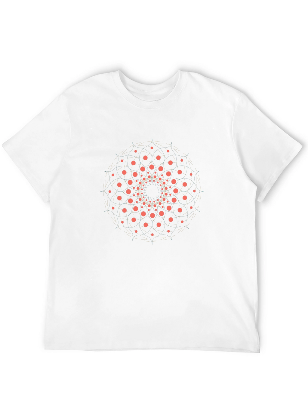 Mens Black Graphic Tee - Circular Dot Design