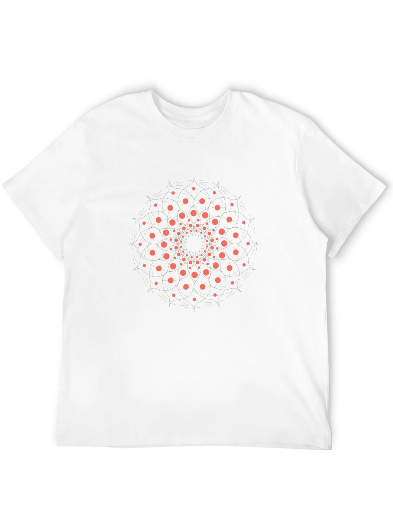 Mens Black Graphic Tee - Circular Dot Design