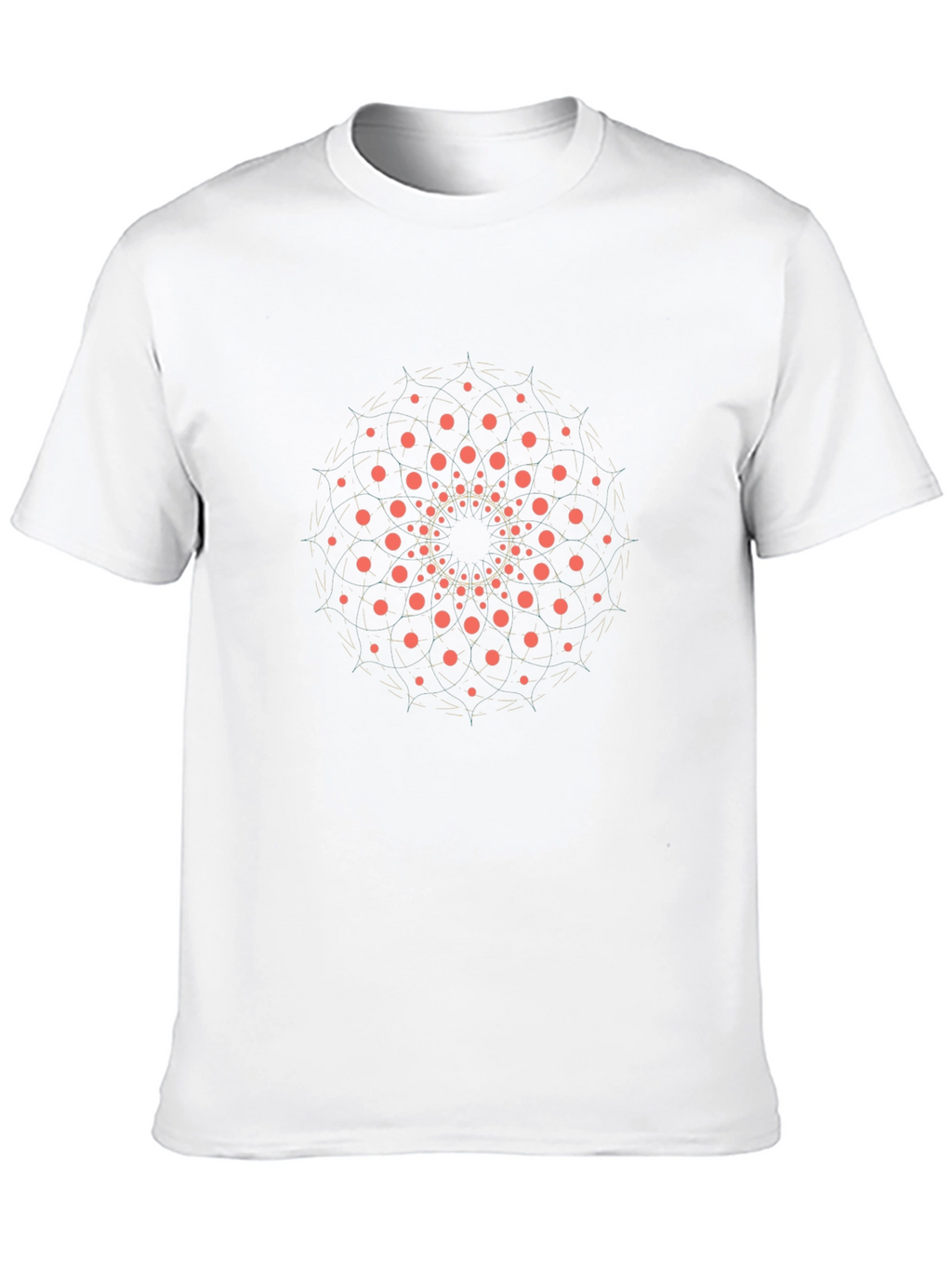 Mens Black Graphic Tee - Circular Dot Design
