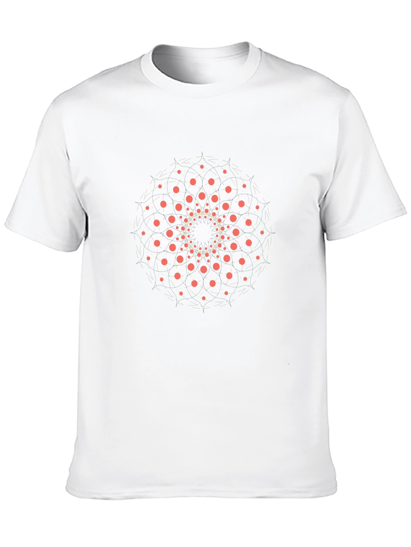 Mens Black Graphic Tee - Circular Dot Design
