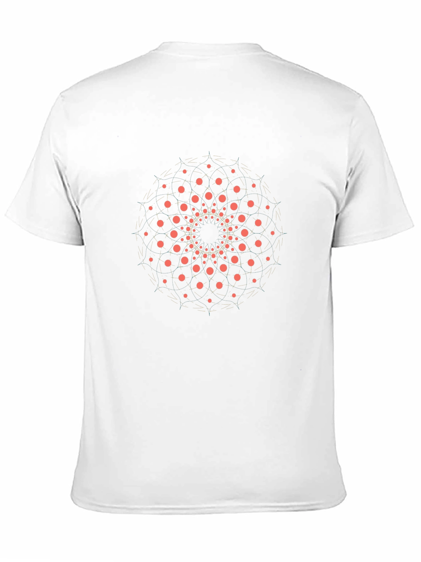 Mens Black Graphic Tee - Circular Dot Design
