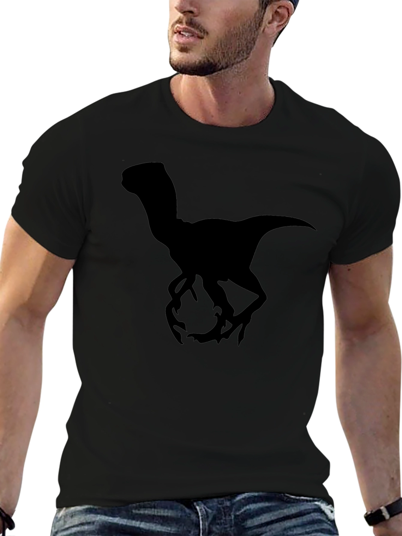 Dinosaur Silhouette T-Shirt - Black