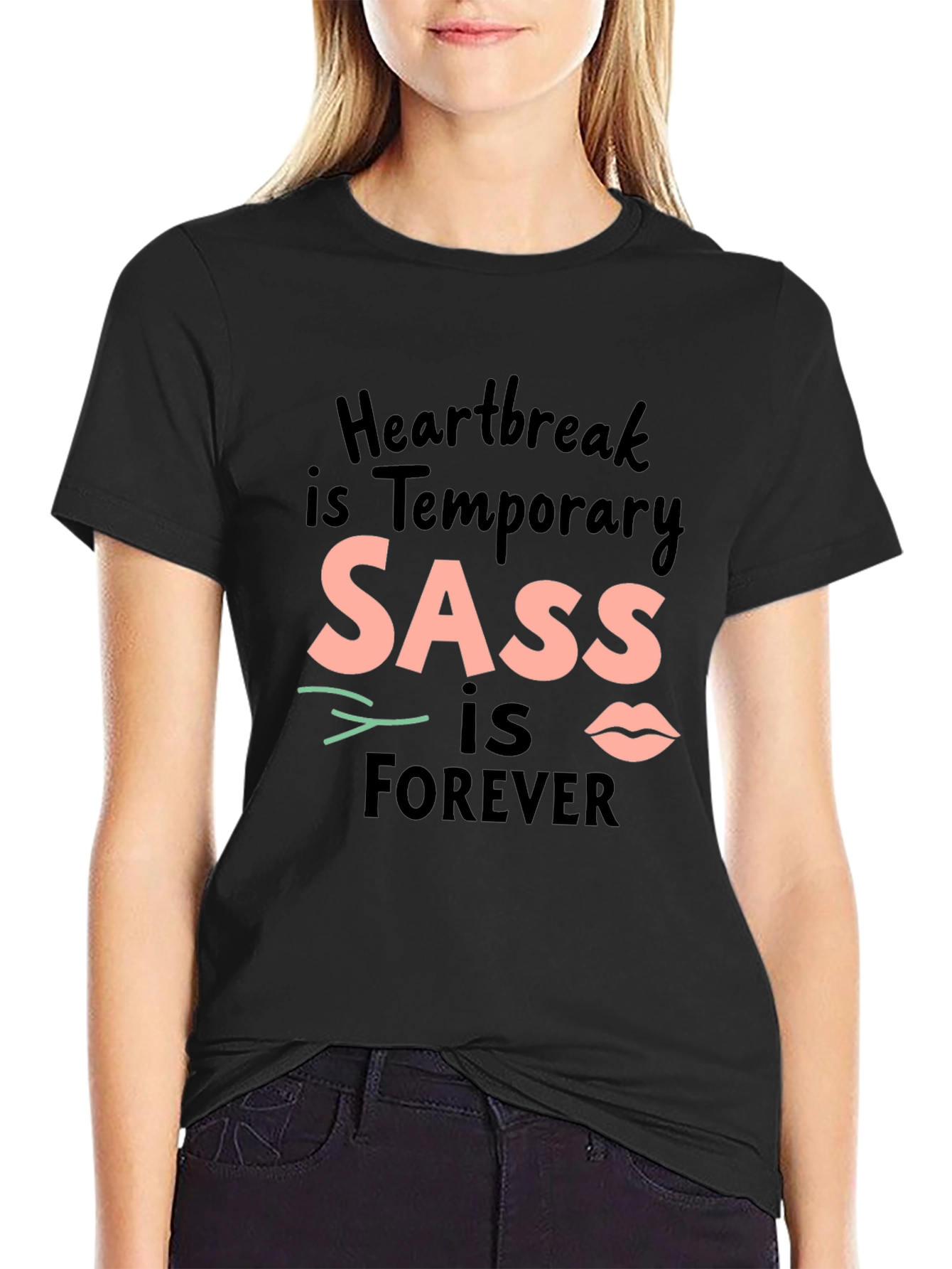 SASS is Forever Black Crewneck T-Shirt