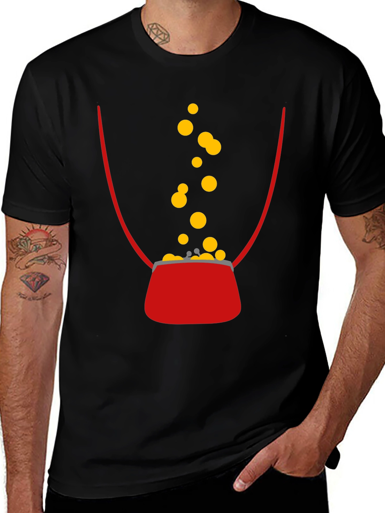 Lucky Penny T-Shirt - Black Cotton Graphic Tee