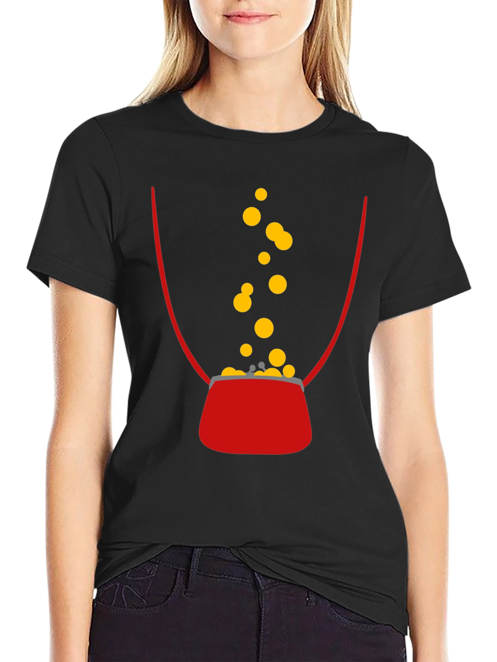 Lucky Penny T-Shirt - Black Cotton Graphic Tee