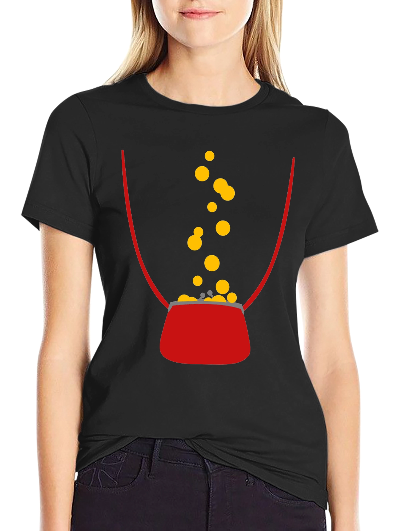 Lucky Penny T-Shirt - Black Cotton Graphic Tee