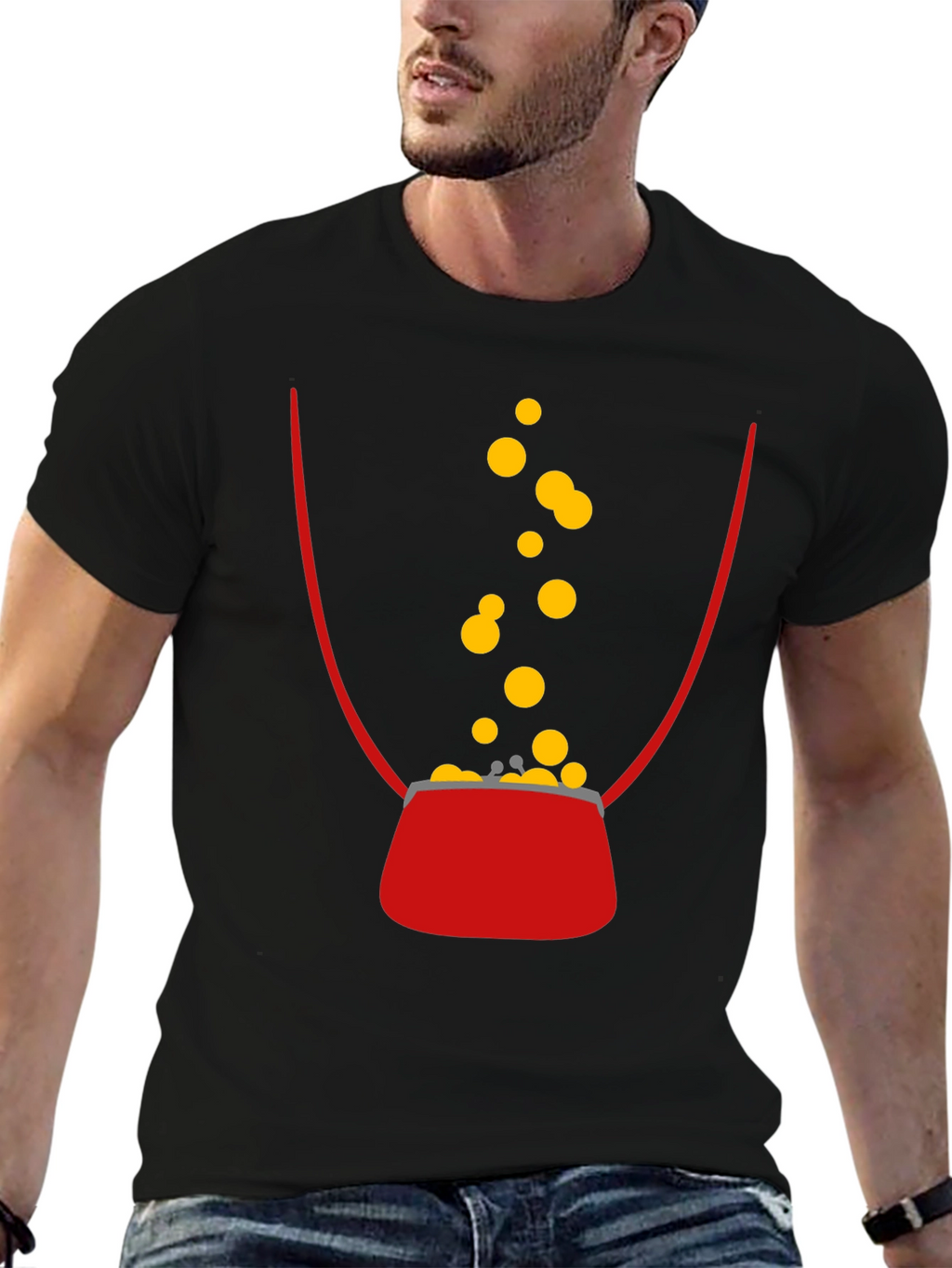 Lucky Penny T-Shirt - Black Cotton Graphic Tee