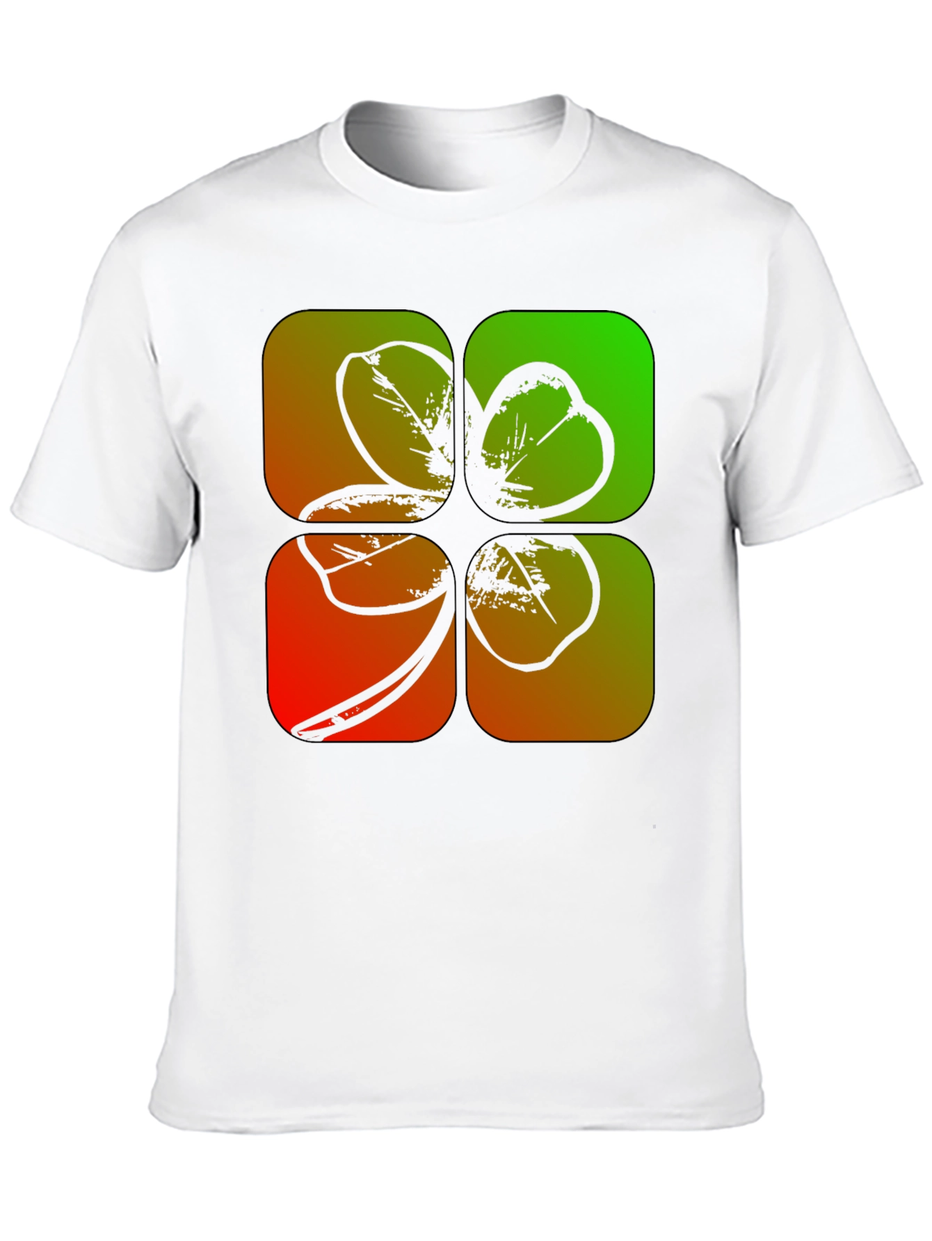 Lucky Four-Leaf Clover Graphic Black T-Shirt