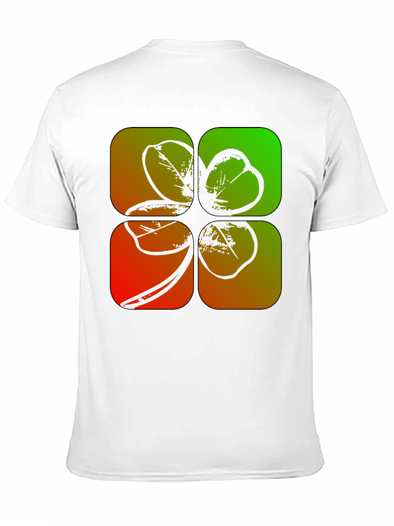 Lucky Four-Leaf Clover Graphic Black T-Shirt